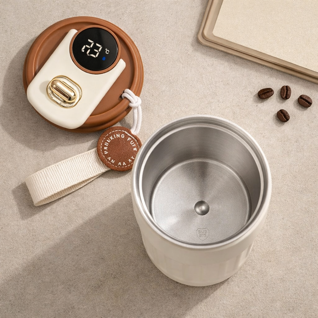 Inarkaa Smart Temperature Display Coffee Mug | 450ml Double Wall Vacuum Insulated Stainless Steel Travel Tumbler | Leakproof Lid | Keeps Hot & Cold 6 Hours | Office, Travel & Gifting thumbnail 2