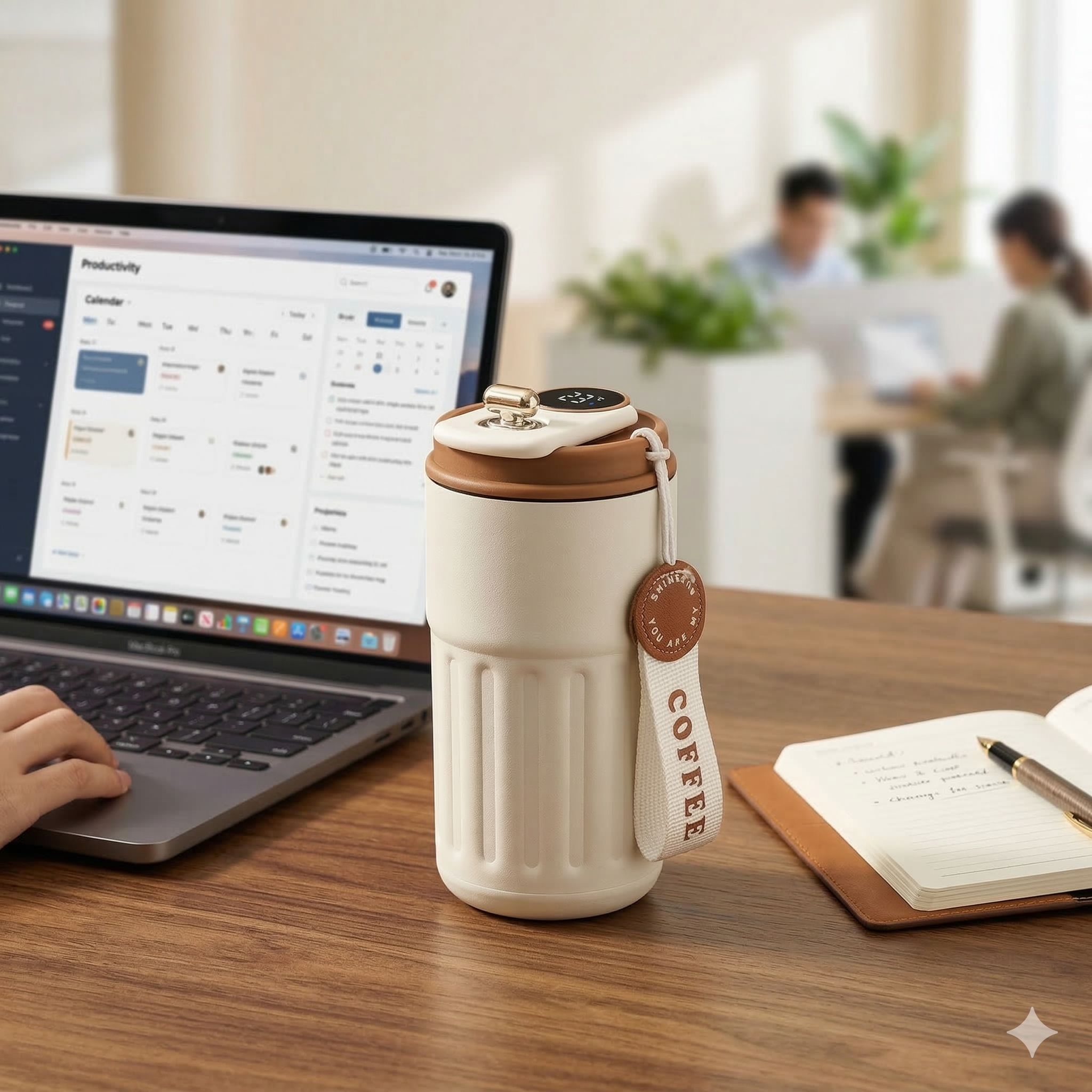 Inarkaa Smart Temperature Display Coffee Mug | 450ml Double Wall Vacuum Insulated Stainless Steel Travel Tumbler | Leakproof Lid | Keeps Hot & Cold 6 Hours | Office, Travel & Gifting thumbnail 6